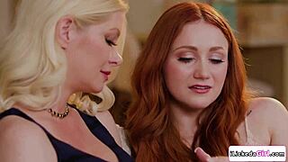 Lesbian milf licks stepdaughter's armpit then pussy!