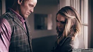 stepdad pounds stripper babe's tight holes after wild lap dance!