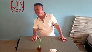 Eat from my navel, naked waitress tells horny restaurant guest while serving