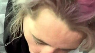 streetwalker milf deepthroats car guy then swallows facial cumshot pov