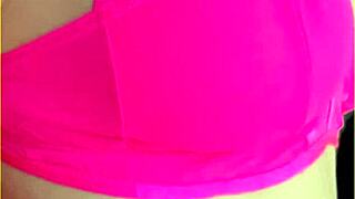 wifey rocks hot pink lingerie flashing her perfect big tits around the house