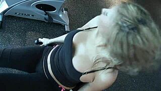 blonde milf mom gapes tits with cum after deepthroat doggystyle