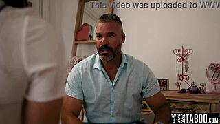 mature stepdad trains teen latina's mouth on bbc