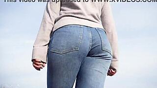 Watch this phat-ass milf tease in tight jeans outdoors