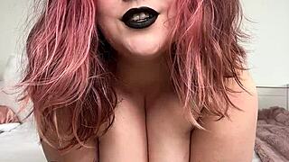 Curvy Goth Mommy Commands Your Cum in Bold JOI