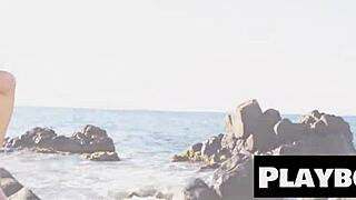 cute milf kristie taylor strips lingerie outdoors flashing pierced ass and tits