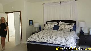 lesbian milf moans from first strapon anal fingering