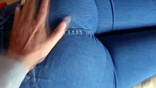 stepson gropes my huge ass i finger pussy solo in front of him