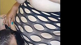 Chubby granny wife shares her smooth shaved pussy