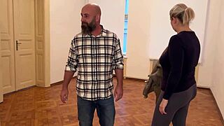 busty blonde housewife takes old neighbor's huge cock deep in every position