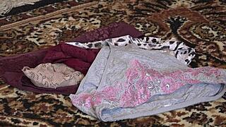 Chubby milf shakes fat ass tries panties fucks hairy holes with toy