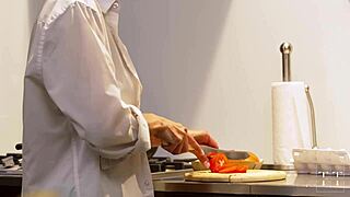 Boss's Subordinate Slams Me Hard On Kitchen Counter With Creampie Finish