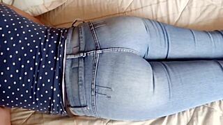 jeans on to make stepson cum in my ass
