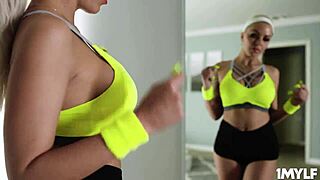 big titted nina elle bounces grinding tight milf wet pussy on monster cock ride cowgirl style