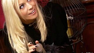 blonde brunette milfs pick dildo turn shaved pussy lesbian threesome