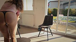 Housecleaning Milf in Underwear Takes Young Stud's Rough Doggystyle Pounding!