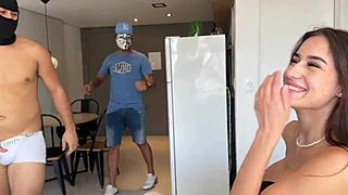 Called Friend for Skinny's Ass DP Creampie!