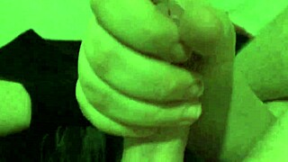 Chubby wife hairy pussy pov handjob cumshot slow motion