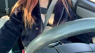 Italian MILF Artemisia Love Flashes Big Tits on Car Ride!