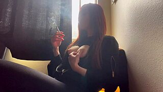 Italian MILF Artemisia's Juicy Tits Smoking Fetish!