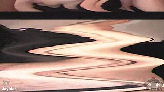 bareback double penetration with blonde and huge bbc close up