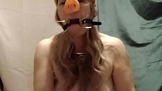 Slave auto-session brainwash pig throat spreader blowjob