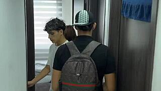 muscular latina milf stepmom beds husband and stepson in hotel