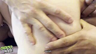 brazilian bbw wife gangbanged by three lovers cuck husband watches