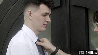 Ever wonder how two teen preachers' huge cocks stretch this mature milf's holes