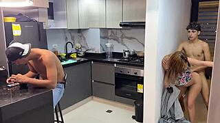 Hijastro Shares Bed with Big Tit Latina Madrastra for Taboo Fuck