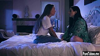 milf's huge boobs quiver from hot lesbian fingering session