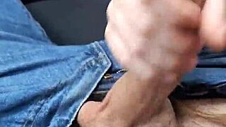 Thick German Slut's Sloppy Blowjob and Cum Swallow in Public Car