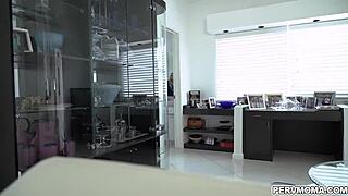 Honey Blossom Sucks Stepsons Cock Cowgirl Till Tongue Cum Creampie