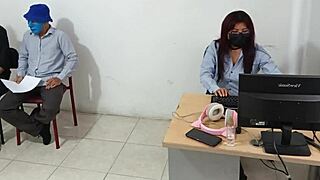 mature office secretary bends over for final perverted fuck test