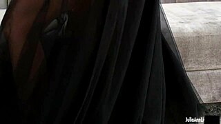 julia ann in elegant black dress teases her huge natural tits wet