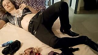 homemade black leather pants girl masturbates pov blowjobs ass licks rimjobs 😈🍑💦