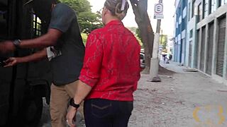 bareback granny pounding in city trailer park bts with bbc cumshot and deepthroat action