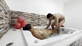 stepmom fucks stepson in jacuzzi while husband is away