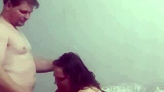 Huge-Cocked Hunk Pounds SSBBW Milf Wife with Messy Cumshot Blowjob