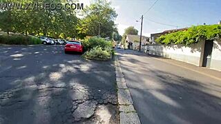 french brunette sneaks under club desk for first-time waitress blowjob surprise!