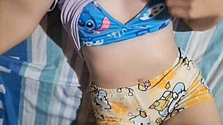 sexy colombian brunette masturbates huge tits homemade