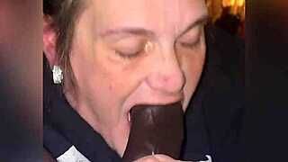 Stepmom's baby blue nails grip black cock for sloppy deepthroat gumjob