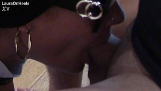 Latina Milf Deepthroats Huge Cock Closeup in Sunglasses Creampie