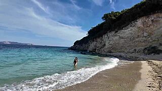 Horny Curvy Stepmom Teases Public Beach