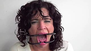 gag on this covid test you dumb karen slut in public bondage humiliation