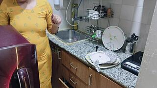 Horny Step Mom Caught In Kitchen Dirty Talk Doggystyle