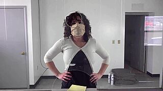 gag on this covid test you dumb karen slut in public bondage humiliation