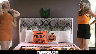 Halloween taboo step-family anal threesome with cory chase and melanie hicks