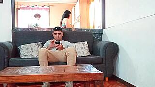 stepson fuck kelly's wet pussy rough while cuckold cooks in kitchen