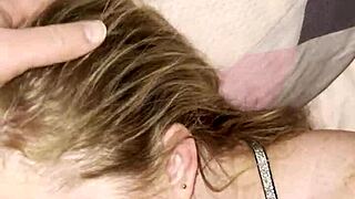 after husband leaves, milf sucks stepson's big cock then fucks